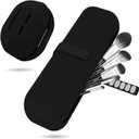 Silicone Makeup Brush Holder Travel Case No Odor Nylon Strap Closure | Water-Resistant Brush Organizer for Travel Makeup Brushes Storage-Black
