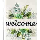 Spring Summer Floral Welcome House Flag 28x40 Inch Double Sided Outside Décor, Eucalyptus Seasonal Farmhouse Yard Outdoor Flags