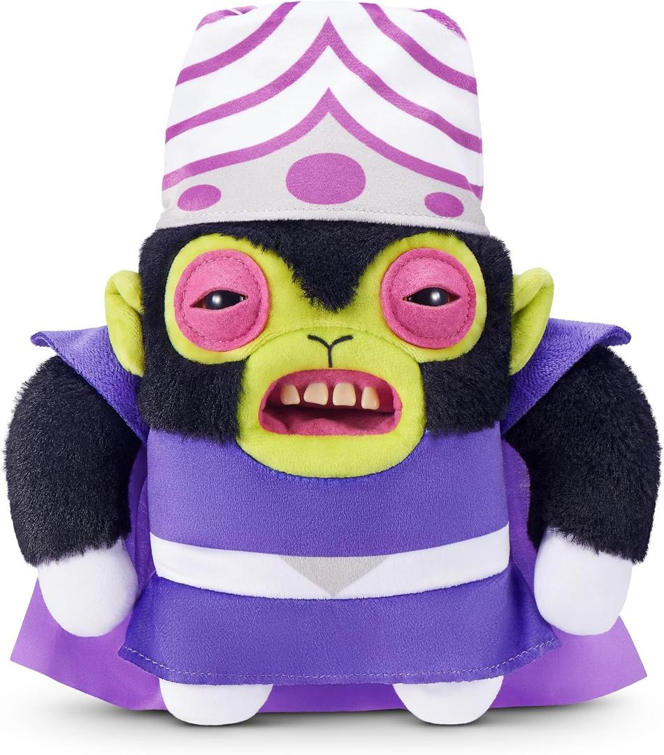 Fuggler Powerpuff Girls 9-Inch Plush Toy (Mojo JoJo) by ZURU Funny Ugly Monster Stuffed Animal with Human-Like Teeth, Collectible Plush for Kids, Tweens, Teens, Adults & Cartoon Fans