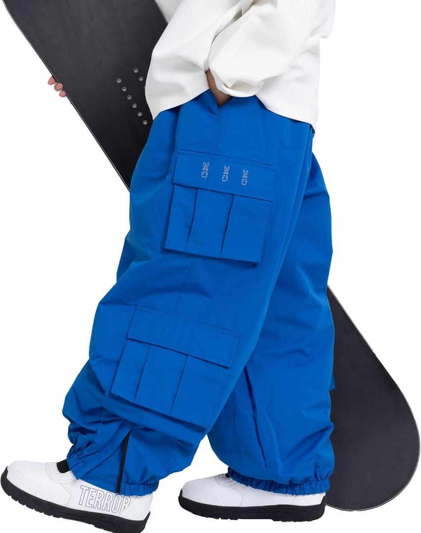SNOWVERB Baggy Snowboarding Pants, Waterproof Insulated Ski Pants for Skiing & Snowboarding, Unisex Snow Cargo Pants