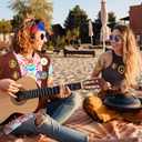 Kathfly 15 Pcs 60s 70s Outfits for Men Women Hippie Costume Set Hippie Shirt with Tassel Vest Wig and Headband for Cosplay