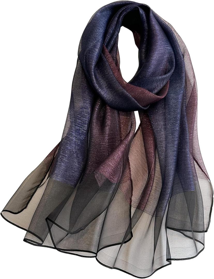 WINCESS.YU Women Double-Layer Scarf Long Shawls and Wraps for Wedding Lightweight Pashmina Fashion Scarves, Lx8111-single Layer Scarf