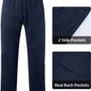 Lasjixion Men's Fleece Sweatpants Open Bottom Drawstring Hiking Jogger Workout Sweatpants for Men with Pockets (XXL)