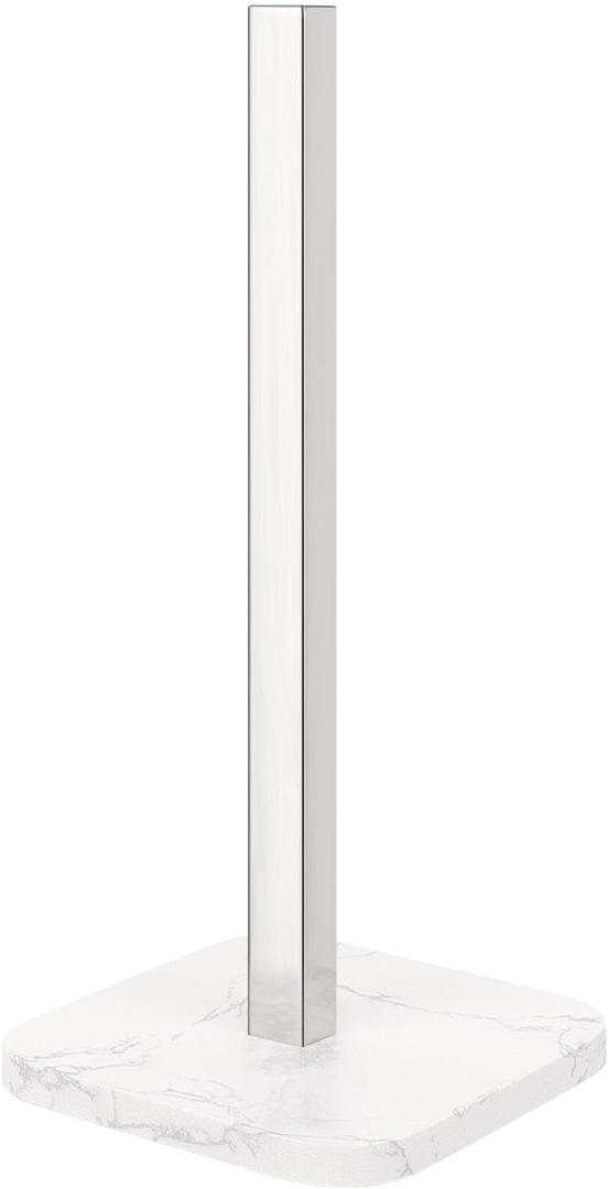 NearMoon Standing Paper Towel Holder, Stainless Steel Square Paper Towel Tissue Holder with Marble Base for Bathroom Kitchen Countertop, Standard or Jumbo-Sized Roll Paper (Chrome Finish)