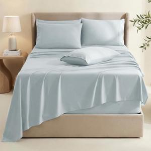 Hearth & Harbor Bed Sheets, Luxury Soft 6 Piece Bed Sheet Set Extra Deep Pocket Fitted Sheets Fits Mattress up to 21", Double Brushed Bedding Sheets & Pillowcases,