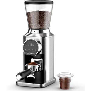 Conical Burr Coffee Grinder with 40mm Stainless Steel Burr, 34 Grind Settings & Anti-Static, Electric Espresso Grinder for Home Use Perfect for Espresso, Drip Coffee, French Press & Cold Brew, Silver