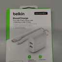 Belkin 24W Dual Port USB Wall Charger - Lightning Cable Included - iPhone Charger Fast Charging - USB Charger Block for Power Bank, iPhone 14, iPhone 13, iPhone 12, iPhone 11, iPad Pro, Samsung & more