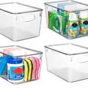 ClearSpace Plastic Storage Bins With lids, 4 Pack – Perfect Pantry Organization and Storage – Fridge Organizer, Pantry Storage Containers and Storage Bins, Cabinet Organizers