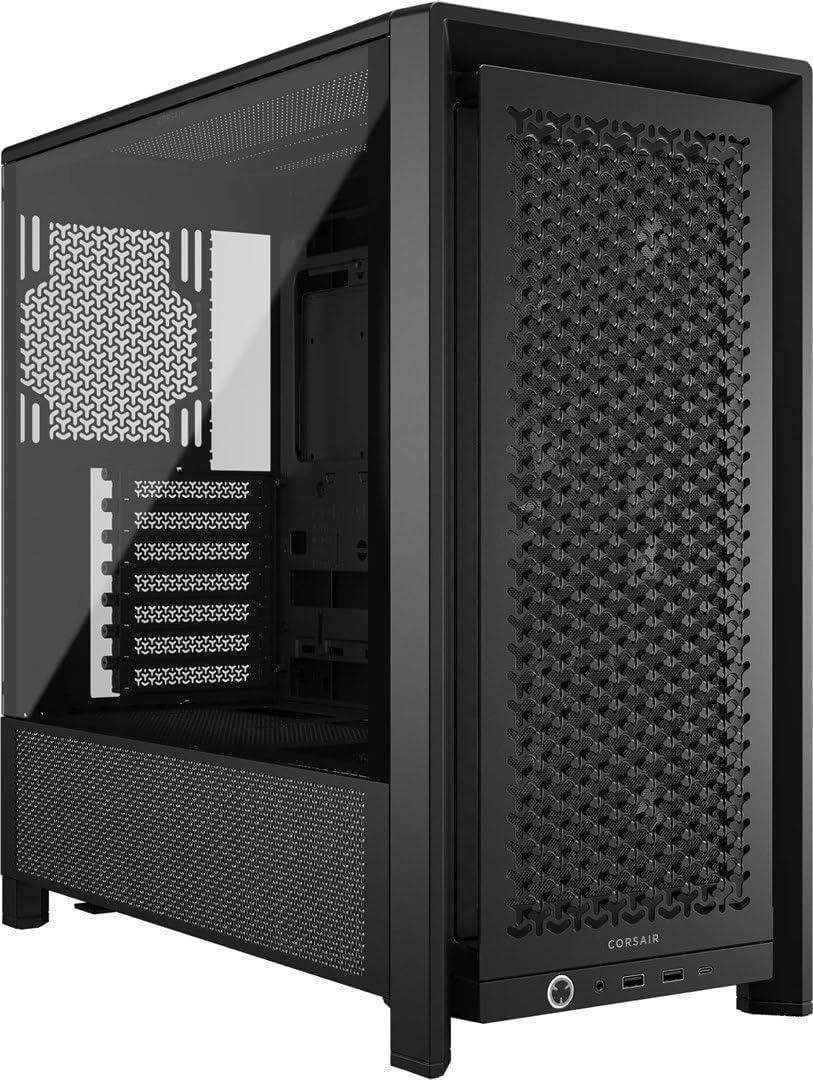 CORSAIR 4000D RS Frame Modular High Airflow Mid-Tower PC Case  3X RS Fans  InfiniRail Mounting System  Fits Multiple 360mm Radiators  Reverse Connector Motherboard Compatible  Black