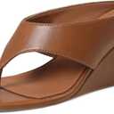 AMINUGAL Wedge Sandals for Women Trendy Dressy Summer Wedges Heels for Women Chunky Heel Open Round Toe Womens flip flops slides Cute Beach Slip On Thong Sandals for Ladies Y2K (Brown, Size 8.5)