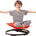 Kids Sensory Chair, Spin Seat for Sensory Kids, Improve Physical Coordination Wobble Chair for Kids Relief of Motion Sickness (Red)