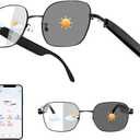 AI Smart Glasses for Women & Men, Photochromic Lenses, Realtime Translation via APP, Supporting 160+ Languages, Indoor & Outdoor Bluetooth Glasses, AI Translation Glasses for Trade, Travel, Work