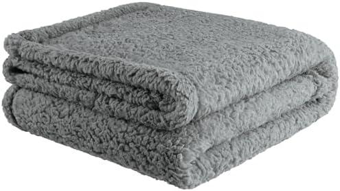 furrybaby Dog Blanket Soft Dog Blankets for Large Dogs Puppy Essentials Washable Sherpa Fleece Cat Blanket Standard 100 for Bed Furniture Couch Sofa (Medium, Grey)