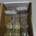 2 oz (60ml) 15 Pack Leak-Proof Clear Glass Boston Round Bottles with lids - Mini Travel Containers for Ginger Shots, Juice, Whiskey, Samples | W/Labels, Funnels & Brushes