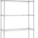 Amazon Basics 5-Shelf Adjustable Heavy Duty Steel Wire Rack, Space Saving Storage Shelving Organizer for Kitchen, Garage, No-Tool Assembly, 350 lbs Weight Capacity, 36" x 14" x 72", Chrome