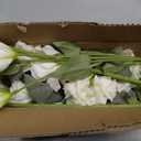 34.5" White Artificial Flowers Silk Fake Flower 3Pcs Eustoma Lisianthus Flowers with Long Stem Faux Flowers Arrangement Branch with 4 Heads for DIY Wedding Party Centerpiece Bouquet Table Home Decor