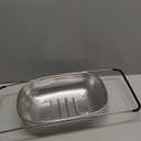 Over the Sink Colander - Strainers and Colanders - Sink Strainer Basket - Expandable Fine Mesh Strainer with Rubber Grip for Veggie, Fruits, Pasta, Home Kitchen Essentials (9.5W x 13.4-21.3L x 3.3H) (Light Black)