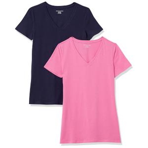 Amazon Essentials Women's Regular-Fit Short-Sleeve V-Neck T-Shirt, Multipacks.2XL