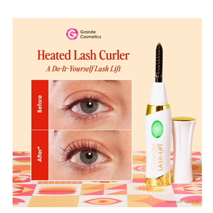 Grande Cosmetics LASH-LIFT Heated Lash Curler - Rechargeable, Travel-Friendly, with 2 Heat Settings - White