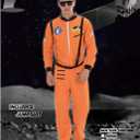 EraSpooky Astronaut Costume Men Halloween Spaceman Suit Adults Pilot (Orange)
