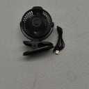 Koonie Portable Clip On Fan, Small USB Fan Battery Operated, 3 Speed Rechargeable Mini Fan With LED Display, 360 Rotate Personal Cooling Desk Fan for Stroller Travel Camping Golf Gym (Black)