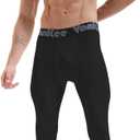 Men's 3/4 Compression Pants Quick Dry Workout Performance Leggings Athletic Base Layer Tights Bottoms for Running Gym (Black, M)