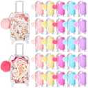 VioraWhite 50 Pcs Mini Suitcase Empty Storage Box and Plush Ball Keychain Candy Luggage Containers Packaging Case for Bridal Shower Baby Shower Party Favors Travel Gifts (Multicolor)
