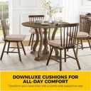 downluxe Indoor Chair Cushions for Dining Chairs, Kitchen Chair Pads with Ties and Non-Slip Backing, 16" x 16" x 2", Oatmeal Beige, 4 Pack