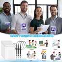 Patelai 25 Pack 4 x 6 Inch Extra Large Badge Credential Holders with 20 Inch Lanyard Vertical Name ID Badge PVC Card Holder ID Protector Sleeve Lanyard Pouch for Office Passport Tickets (Black)
