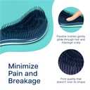 Crave Naturals Glide Thru Detangler Brush Pack of 2 - Curly Hair Brush for Women and Kids - Wet and Dry Comb for Adults - Soft Flexible Bristles for Gentle Use - Turquoise and Pink