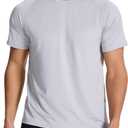 Men's Sun Protection Shirts Lightweight Athletic Quick Dry Rash Guard Cooling Tee (Gray, XXXL)