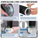 MOPHA 8FT Dryer Vent Hose for Tight Space, 90 Degree Dryer Vent Elbow with Rubber Seal Connectors, Indoor Dryer Hose Vent Kit with 6-Layer Duct, Heat Resistant Dryer Exhaust Flexible Pipe with Adapter