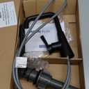 Moen Ronan Matte Black Double Bend Single Hole Modern Bathroom Sink Faucet with Optional Deckplate and Spring Loaded Drain Assembly, 84024BL