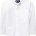 The Children's Place Baby Boys Long Sleeve Oxford Button Down Shirt (9-12 Months, White)