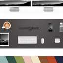 Leather Desk Pad Protector,48"x 17"Desk Mat Large, Mouse Pad, Non-Slip PU Leather Desk Blotter,Waterproof Desk Pad for Office/Home(Dark Grey)