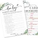 2 x Baby Family Feud Baby Shower Game, 30 Greenery And White Game Cards For Girl Boy With 1 Answer Card, Gender Reveal Games, Baby Announcement,Party Favor & Supplies-B12
