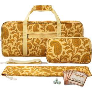 American Mahjong Bag Set for Tiles and Racks, 3-Piece Mahjong Carrying Bag with Zipper Tile Bag, Drawstring Rack Bag, Detachable Shoulder Strap, Padded, Machine Washable