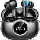 Wireless Earbuds, 2025 Bluetooth 5.4 Headphone 3D Bass Hi-Fi Stereo Ear Buds, 4 ENC Noise Cancelling Mic, 40H 3g USB-C in-Ear Earphone, IP7 Waterproof Workout Sport for Laptop Pad Android iOS, Black