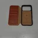 SHIELDON Slim Real Leather Case Wallet for iPhone 17 Pro Max 6.9 Inch 5G 2025 | Wireless Charging | RFID Blocking Card Holder | Folio Magnetic Closure | Shockproof Cover | Retro Brown
