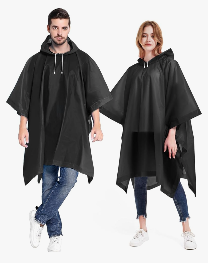 ANTVEE Rain Ponchos for Adults Portable Reusable Raincoat 2 Pack with Drawstring Hood Stay Dry in Style