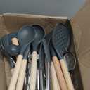 Cooking Utensils Set- 35 PCs Kitchen Utensils with Grater,Tongs, Spoon Spatula &Turner Made of Heat Resistant Food Grade Silicone and Wooden Handles Kitchen Gadgets Tools Set for Cookware (Dark Gray)