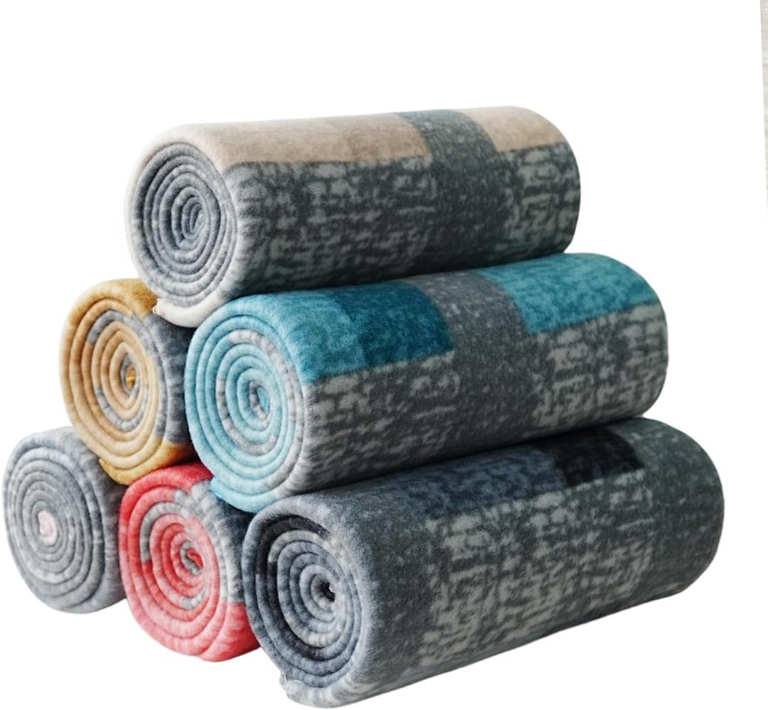 Fleece Throw Blankets Bulk Fleece Blankets Solid Wholesale Lightweight Warm Soft for Pet Bed Sofa Office Wedding Gifts Travel Seasons Multiple Plaid 50x60 Inches Pack of 6
