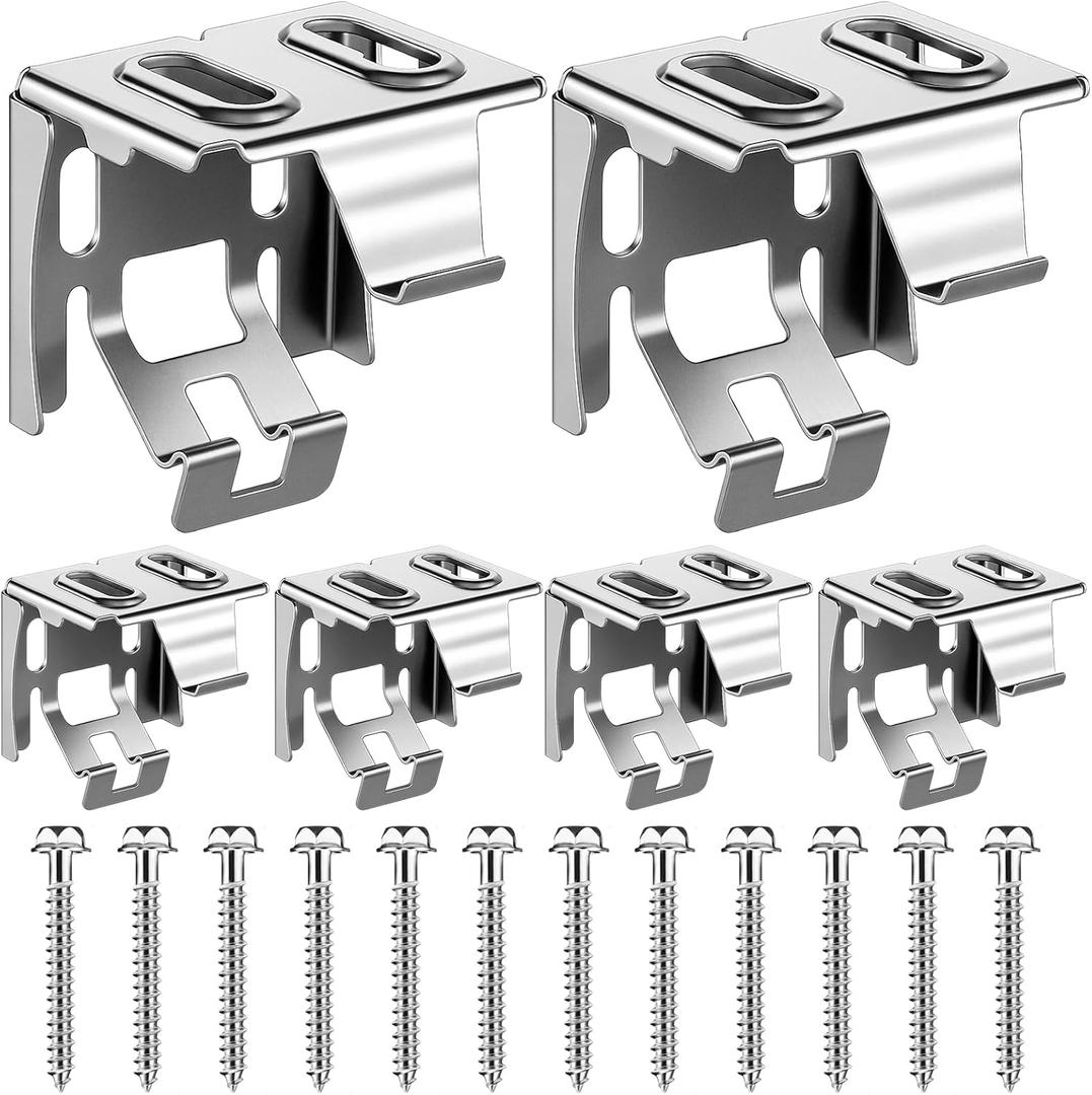 Jetec 6 Pieces Mini Blind Brackets for Window Blinds, with Screws (1.38 x 1.18 Inches)