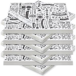 Outus 600 Pcs 8 x 10 inch Deli Wax Paper Sheets Grease Resistant Tray Basket Liners Newsprint Paper Water and Grease Proof Sandwich Wrapping Square Hot Dog Wrappers for Food Baking (White)