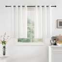 NICETOWN Non-See-Through White Privacy Sheer Curtains 45 inches Long 2 Panels, 52" Wide Grommet Window Curtains Drapes for Living Room Bedroom- Light Filtering Home Decoration