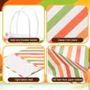 TaoBary 100 Pcs Paper Fall Gift Bags Bulk with Handle Colorful Stripe Wave Polka Dot Treat Goodie Candy Bags for Fall Autumn Thanksgiving Party Favor Supplies