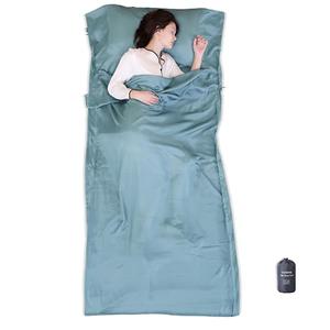 Exermil 100% Silk Sleep Sack with Zippers on 3 Sides, 87”x43” Large Sleeping Liners for Hotels, Travel & Camping, Multifunctional Travel Sheets (Unzipped:87”x87”) for Adults, Lightweight, All Seasons