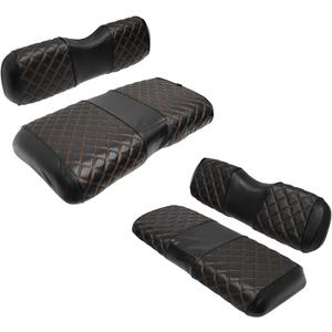 XUANYUDG0769 Golf Cart Front and Rear Seat Covers for EZGO RXV 2008-up OEM Ordinary Front Seat and Aftermarket Common Rear Seat Kits, No Stapler Vinyl Leather Diamond EZGO RXV Seat Covers