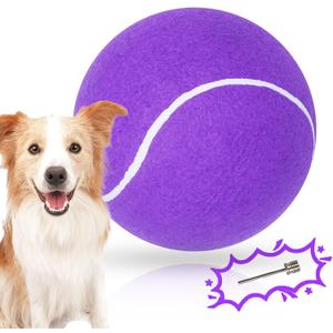 Big Tennis Ball for Dogs, Giant Dog Tennis Ball Toy Large Outdoor Sports Gift for Small Medium Large Dog (Purple, 9.5 inch)