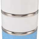 Stainless Steel Thermal Box, Healthy 3 Layers Big Capacity Retain Freshness Stackable Thermal Lunch Container for Travel for Work Lunches (Blue)